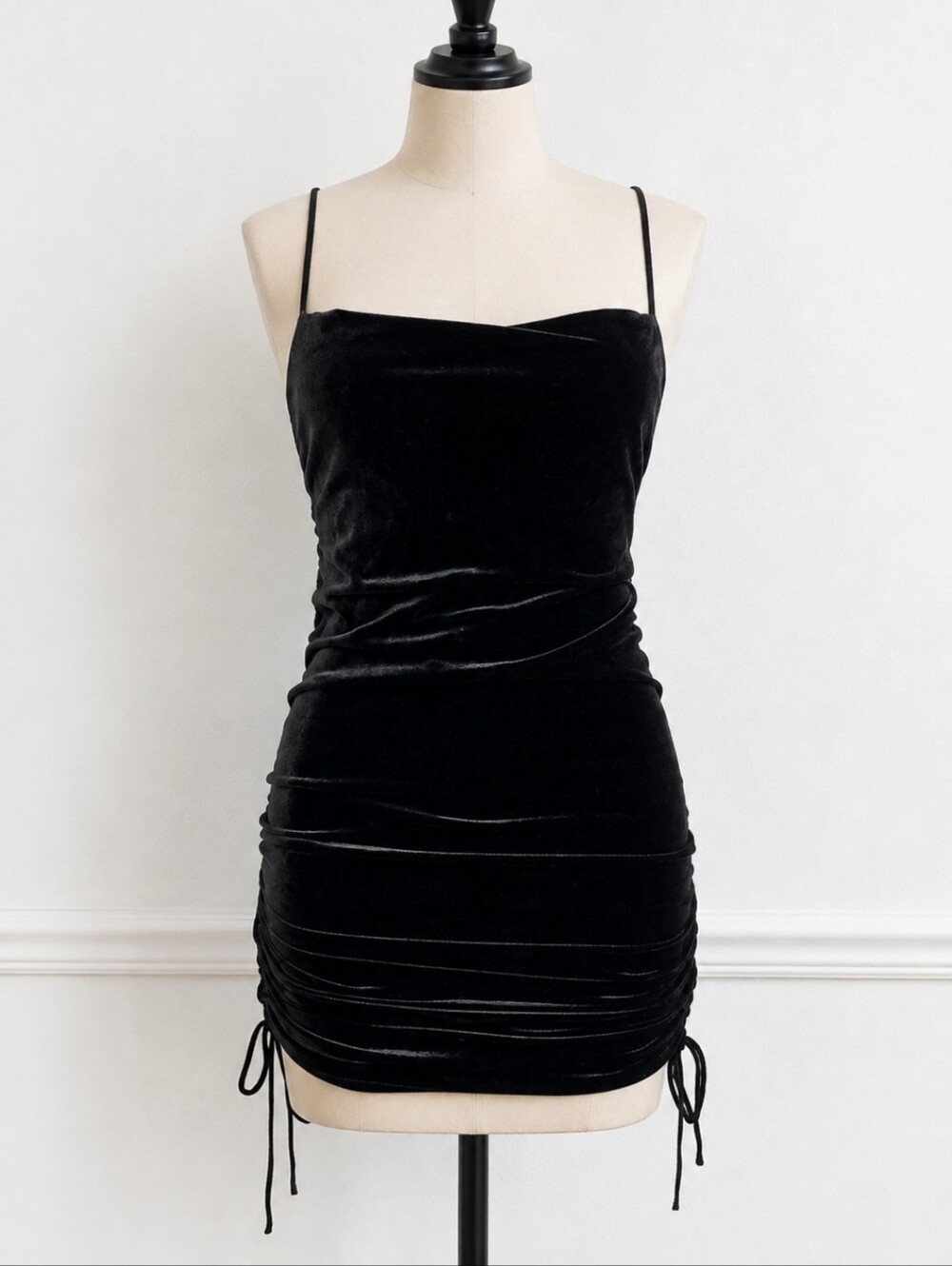 Zara Black Velvet Dress Black XS Stunning Little Black Dress